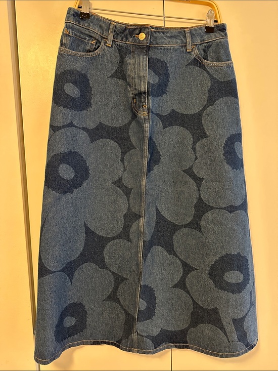 Marimekko Dresses & Skirts - Marimekko Unikko A-Line denim Skirt